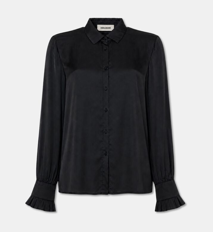 Zadig et Voltaire Thely Satin Shirt, Black, L, Packshot View