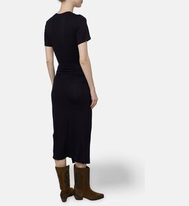 Ba and Sh Draped Buckle Midi Dress, Model View