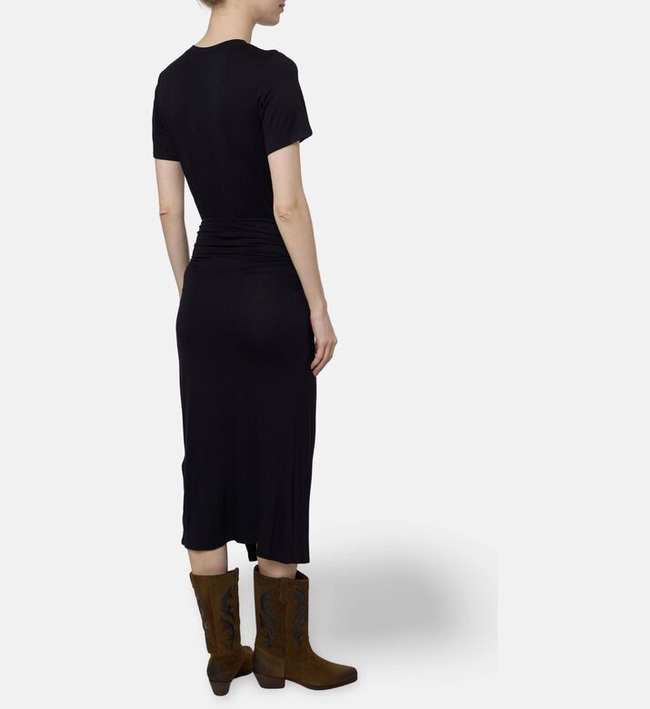 Ba and Sh Draped Buckle Midi Dress, Model View