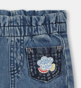Embroidered Badge Denim Trousers