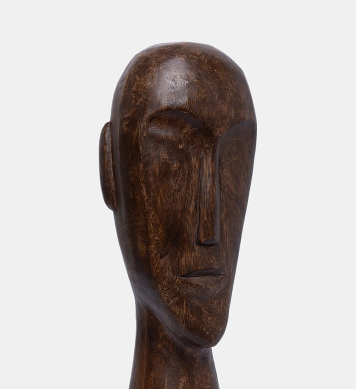 Head Wood Ornament 12x11x38 Cm