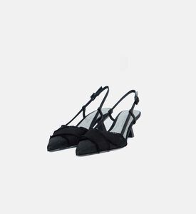 Leather Fabric Slingback Pumps Leather Fabric Slingback Pumps