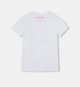 Karl Lagerfeld Logo Sequin T-shirt, White, 16y, Packshot View