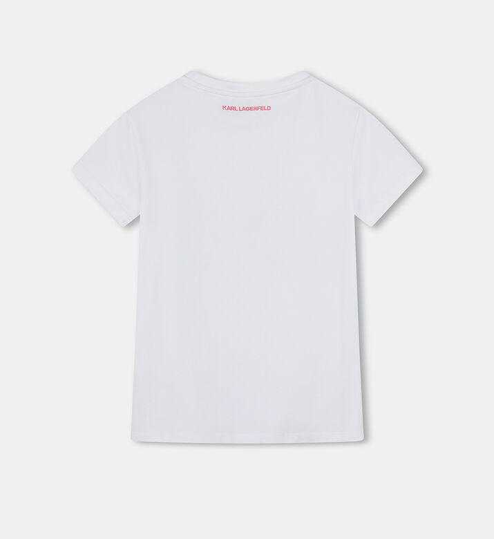 Karl Lagerfeld Logo Sequin T-shirt, White, 16y, Packshot View Karl Lagerfeld Logo Sequin T-shirt, White, 16y, Packshot View