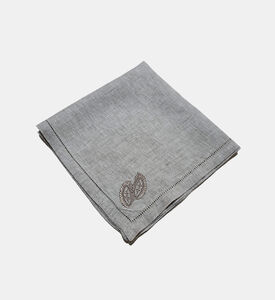 Paisley-embroidered Linen Napkin