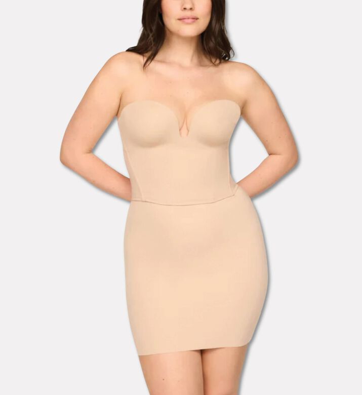 Spanx Slip Skirt, Dark-nude, L, Model View