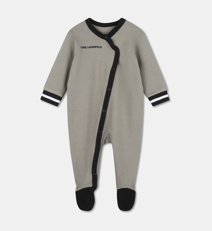 Karl Lagerfeld Logo-trim Sleepsuit, Bib  Beanie Set, Packshot View