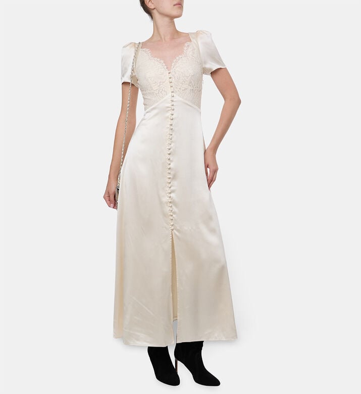 The Kooples Floral-embroidery Short-sleeve Dress, Model View