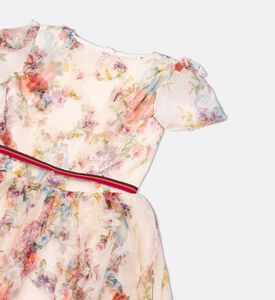 فستان بطول غير متماثل بطبعة أزهار