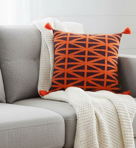 Home Deco and More Dimi Embroidered Tassel Cushion, Packshot View