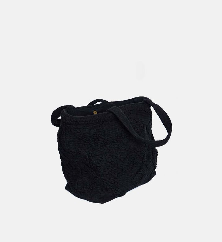 حقيبة يد قطني بتفاصيل بوم بوم