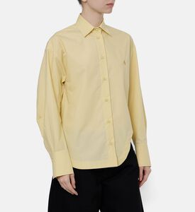 The Attico Diana Poplin Curved Hem Shirt, Model View