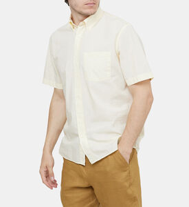 قميص بوبلين قطن بجيب على الصدر