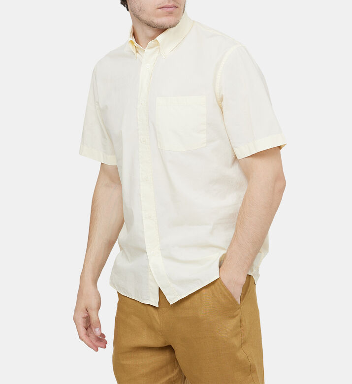 قميص بوبلين قطن بجيب على الصدر