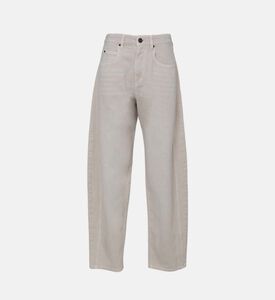 Button Closure Wide-leg Denim Pants