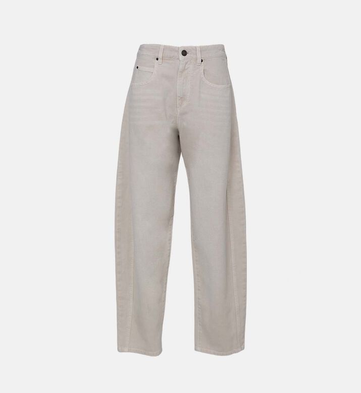 Button Closure Wide-leg Denim Pants