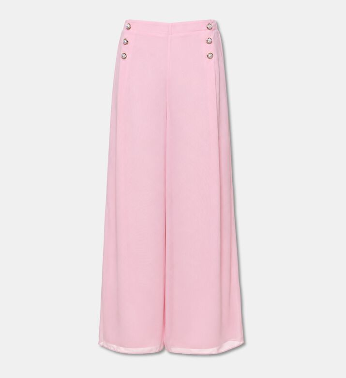 Edward Achour Paris Wide-leg High-waisted Pants, Pink, 40, Packshot View