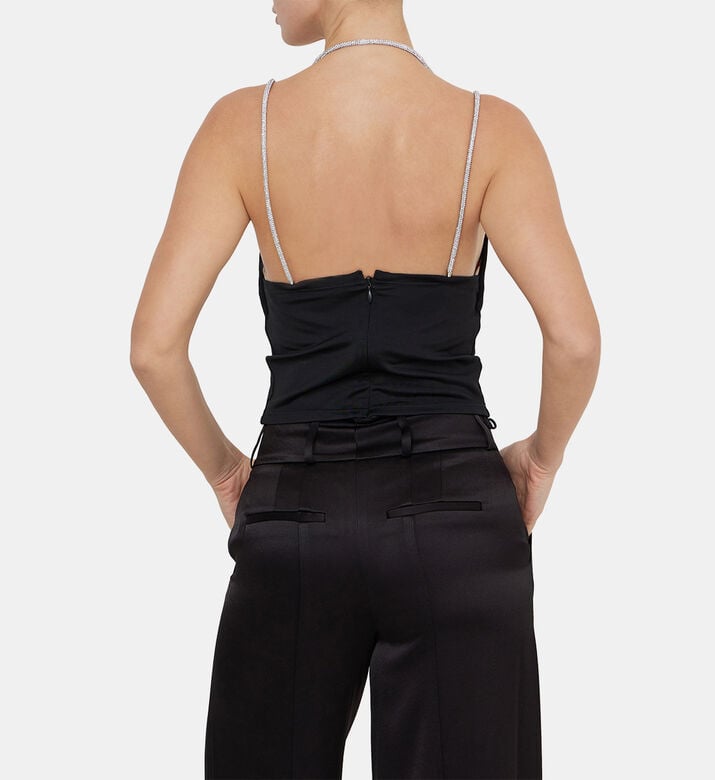 بلوزة كورال كريستال بياقة مطوية