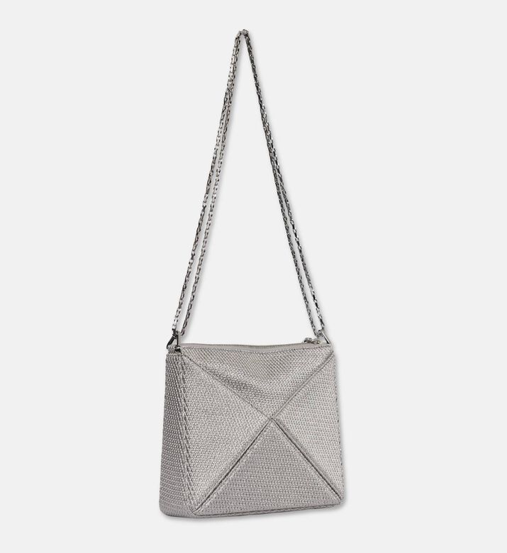 Mlouye Flex Suede Top Handle Mini Bag, Silver, Packshot View