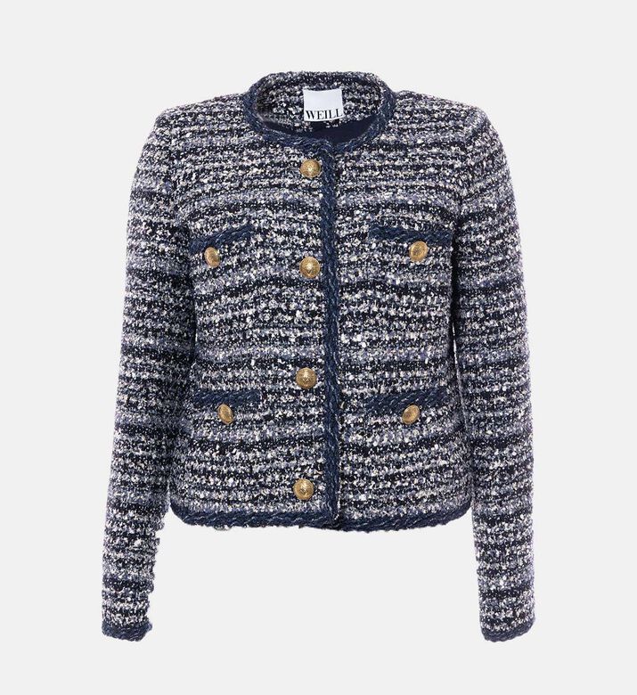 Weill Colorful Tweed Long-sleeve Jacket, Packshot View
