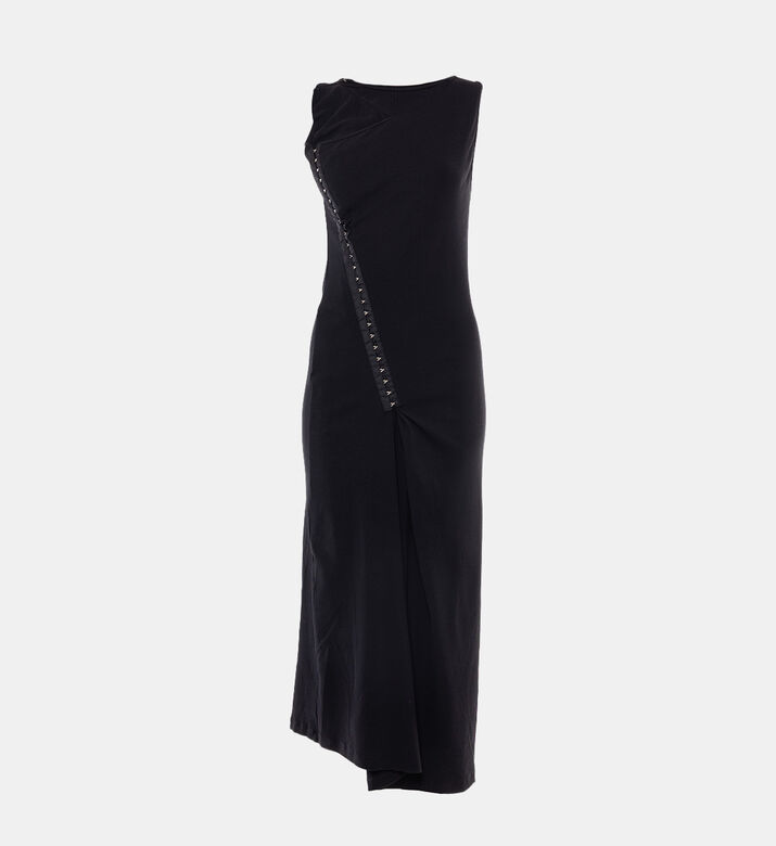 Asymmetrical Draped Midi Dress