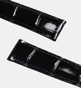 Camille Fournet Shiny Square Scale Watch Strap, Black, Packshot View