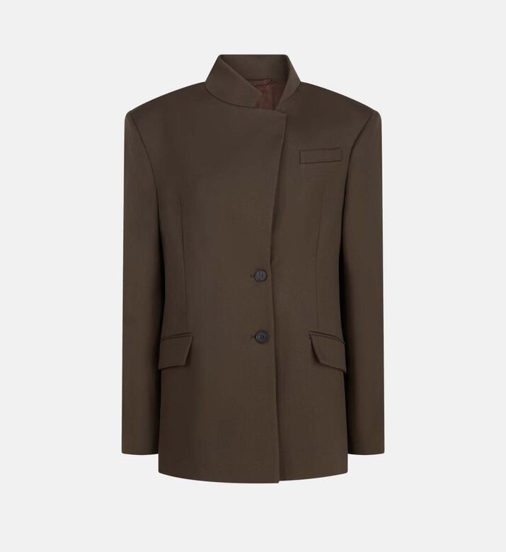 High-neck Button-up Jacket