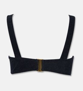 Karla Vivian Wide-band Draped Bikini Top, Black, M, Packshot View