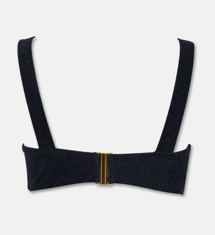 Karla Vivian Wide-band Draped Bikini Top, Black, M, Packshot View