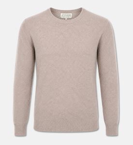 Galeries Lafayette Textured Cashmere Crewneck Sweater, Beige, M, Packshot View