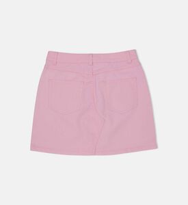 Teddy Bear-print Denim Mini Skirt