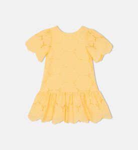 English Embroidery Flared Mini Dress