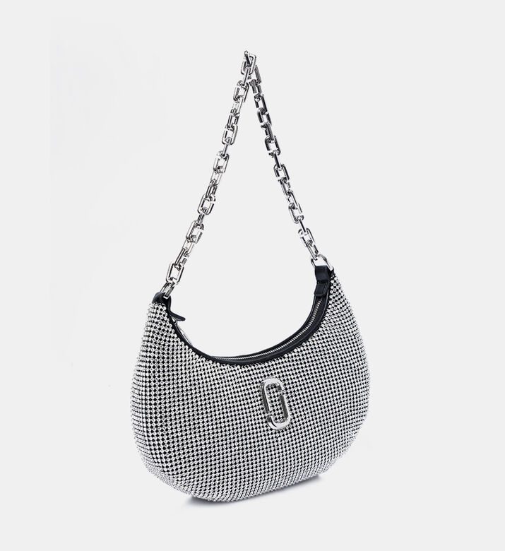 حقيبة صغيرة بأحجار راين وتصميم مقوس