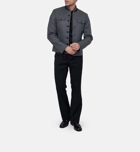 Wool Long-sleeve High Neck Jacket