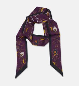 The Zeituna The Nest Gold Logo-detail Rectangular Silk Scarf, Packshot View