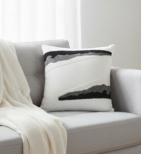 Home Deco and More Cotton Chainstitch Square Filled And Vaccumed Cushion, Packshot View