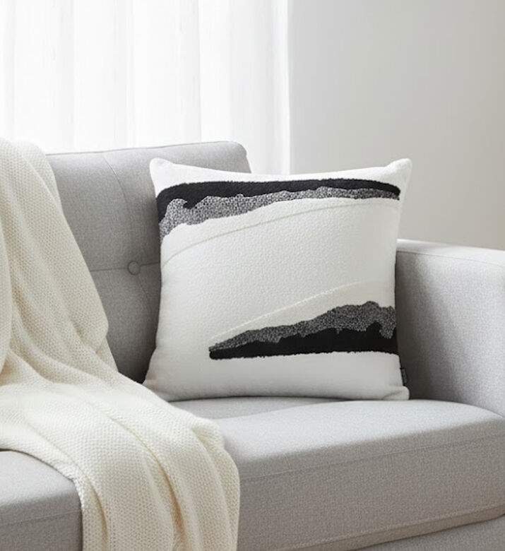 Home Deco and More Cotton Chainstitch Square Filled And Vaccumed Cushion, Packshot View