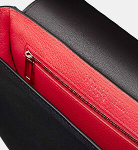 Camille Fournet Astral Calf Leather Pleated Half-moon Handbag, Black, Packshot View