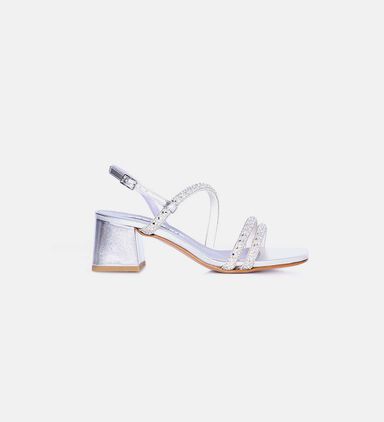 Leather Metallic Strappy Sandals