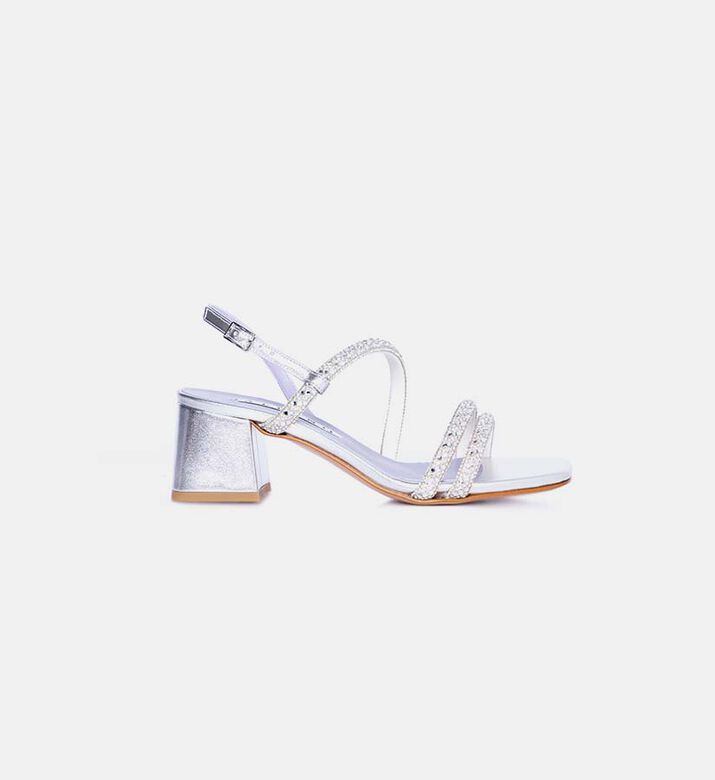 Leather Metallic Strappy Sandals