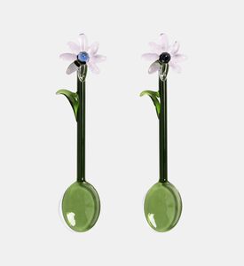 مجموعة ملاعق بتصميم زهري قطعتين