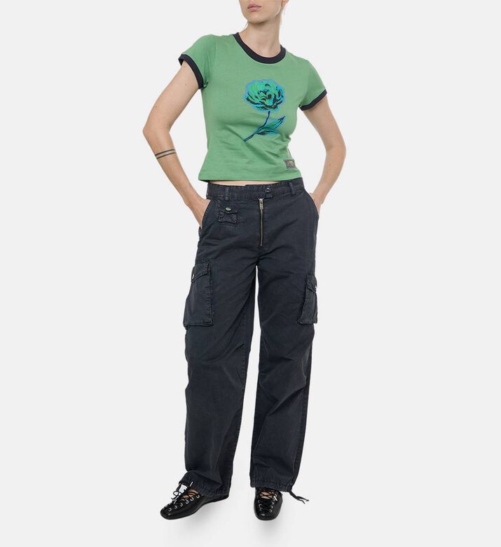 Ganni Floral-print Short-sleeve T-shirt, Model View