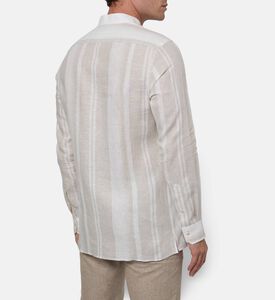 Pal Zileri Striped Print Button-down Shirt, Off-white, 40, Model View