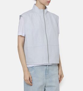 Samsoe Linen-style Zip-up Vest, Model View