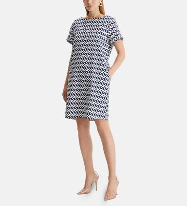 Geometric-print Short-sleeve Dress