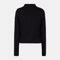 Pointelle Knitted Polo Top