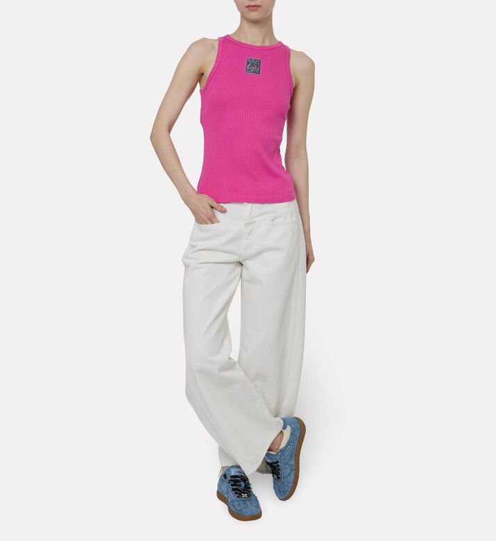 Closed Wide-leg White Jeans, Ecru, 27, Model View