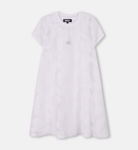 فستان متوسط الطول مطبوع بالكامل