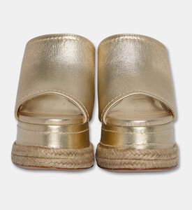 Schutz High Platform Metallic Sabot Sandals, Packshot View