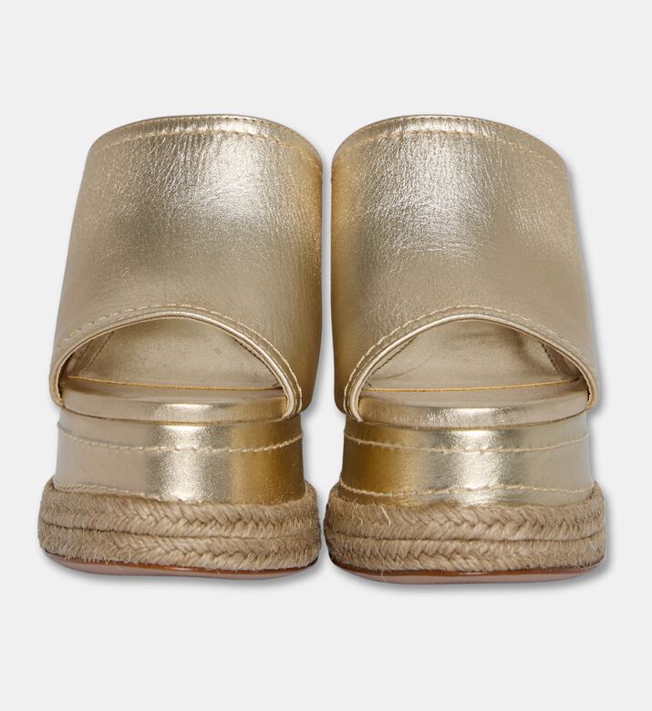 Schutz High Platform Metallic Sabot Sandals, Packshot View
